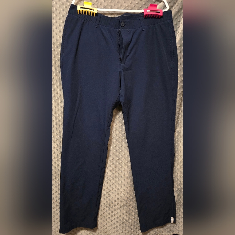 Under Armour Stretch Waist Navy Men's Pants 40x34 Silky Soft No Slip Waistband